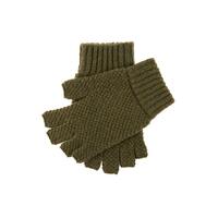 Dents Lanber Mens Tuckstitch Half Finger Unlined Wool Shooting Gloves - Olive