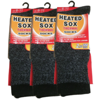 3 Pairs Mens THERMAL HEATED SOCKS Warm Winter Comfort Mens Work Sox Ski BULK