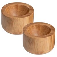 2pc Euroline 5cm Bamboo Boiled Egg Cups Holder/Stand Kitchen Tableware NTRL