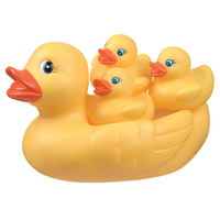 4pcs Rubber Yellow Duck Floating Bath Tub Toy Family Bath Set Bath Time Toy