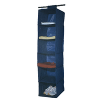 6 Layer Hanging Organiser Clothes Storage Wardrobe Garment Shelves Shoe