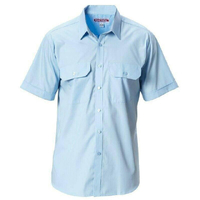 5x GPI Corporate Short Sleeve Permanent Press Short Sleeve Shirt in Blue