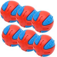 6x Dog Squeaky Ball Fun Training Indestructible Tooth Cleaning Puppy 8cm