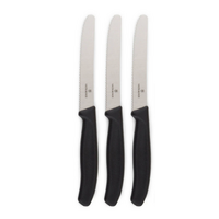 3x Victorinox Standard Wavy Edge Steak and Tomato Knife - Black