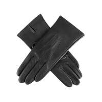 Dents Womens Three Point Leather Gloves in Black