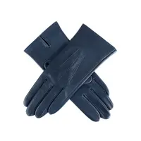 Dents Womens Three Point Leather Gloves in Navy