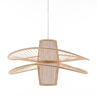 Elysian Breeze Double Natural Hand-Woven Bamboo Double Wide Pendant Lamp Light