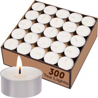 300pcs TEA LIGHT CANDLES 9 Hour Burn Tealight Wedding Smokeless Crystal Wax BULK