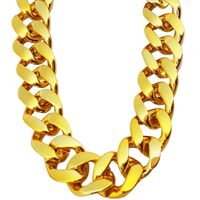 Adjustable Big Links Plastic Gold Color Chain Necklace Chunky Choker Party Costume Pimp