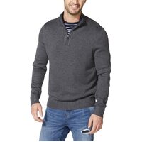 Nautica Mens Quarter-Zip Sweater Charcoal Heather - XX-Large
