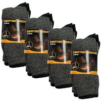 12 Pairs Mens THERMAL HEATED SOCKS Warm Winter Comfort Mens Work Size UK 7-11