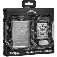 Zippo Jack Daniels and Flask & Windproof Lighter Gift Set - Made in USA