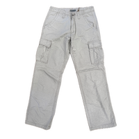 Mens 100% Cotton Cargo Pants Relaxed Easy Fit Straight Leg in Sand