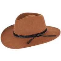 Bailey of Hollywood Mens Piston Fedora Hat Autumn/Winter Season - Caramel