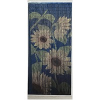 Deluxe Bamboo Door Curtain SUNFLOWERS Room Divider or Wall Art 90cm x 200cm
