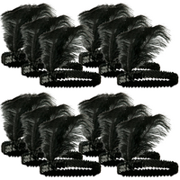 12x 1920s FLAPPER HEADBAND Headpiece Feather Sequin Charleston Gatsby Party BULK - Black