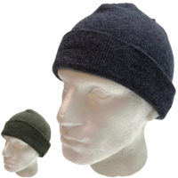 100% PURE WOOL Fine Knit Beanie Hat Cap Warm Ski Snow Pull On Knitted 21011