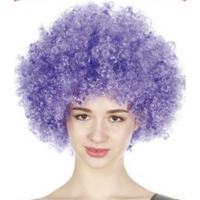 Mens DELUXE AFRO WIG Curly Hair Costume Party Fancy Disco 70s 80s Dress Up - Purple