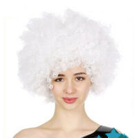 Mens DELUXE AFRO WIG Curly Hair Costume Party Fancy Disco 70s 80s Dress Up - White