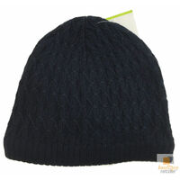 Wool Insulated Patterned Beanie Ski Thermal Insulation Hat Knit Wool - Navy