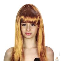 LONG WIG Straight Party Hair Costume Fringe Cosplay Fancy Dress 70cm Womens - Golden Brown (22463)