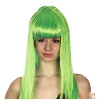 LONG WIG Straight Party Hair Costume Fringe Cosplay Fancy Dress 70cm Womens - Green (22460)