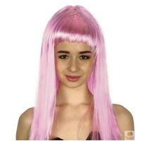 LONG WIG Straight Party Hair Costume Fringe Cosplay Fancy Dress 70cm Womens - Light Pink (22454)
