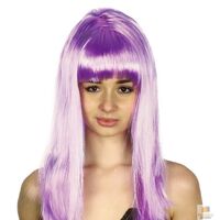 LONG WIG Straight Party Hair Costume Fringe Cosplay Fancy Dress 70cm Womens - Light Purple (22457)