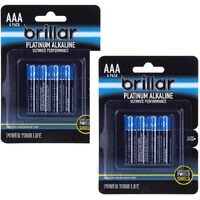 8x AAA Platinum Alakaline Batteries Long Lasting Power Home