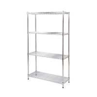 Pinnacle 4 Tier Chrome Wired Shelving Rack Storage Organizer - 1600x900x 300mm in Silver