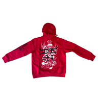 Ed Hardy Mens Hoodie Jumper Pullover Tattoo New York Skull in Red