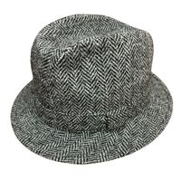 Harris Tweed Failsworth Elgin Made in Britain Trilby Hat Herringbone in Grey 