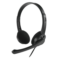 Stereo Sound Headset Wired Headphones in Black