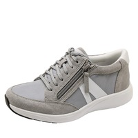 Alegria Womens Eazeer Shoes Ladies Sneakers w/ Zip in Grey