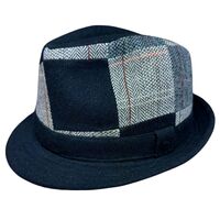 Avenel Felt Patterned Trilby Hat - Black