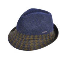 KANGOL Hounds Stripe Arnold Lambs Wool Blend K1480FA Soft Trilby Fedora - Atlantis