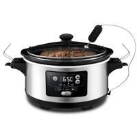 Kambrook Culinary Temp Control 275W Electric 5.5L Stainless Steel Slow Cooker 