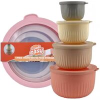 Set of 4 Round Nested Food Storage Container Set