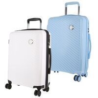2x Pierre Cardin Inspired Milleni Cabin Luggage Bag 54cm (39L) - Blue & White