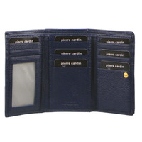 Pierre Cardin Womens Soft Italian Leather RFID Purse Wallet Rustic - Indigo