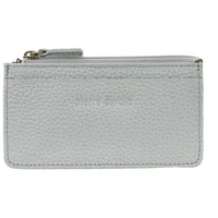 Pierre Cardin RFID Leather Coin Purse Wallet w/ Keyring in Silver