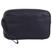 Pierre Cardin Mens Leather Organizer Bag Toiletry Case - Navy