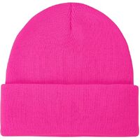 PLAIN BEANIE Unisex Mens Womens Winter Warm Hat Ski Cap Knit One Size - Fluro Pink