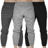 Mens Fleece Skinny Track Pants Jogger Gym Casual Sweat Trackies Warm Trousers