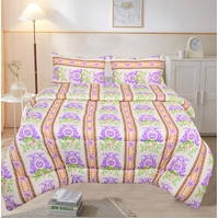 Queen Cotton Comforter Set with 2 Pillow Cases Duvet Quilt Bedspread