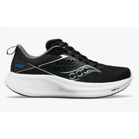 Saucony Womens Ride 17 Wide Shoes Sneakers Runners in Black/White	