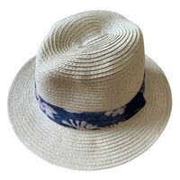 Scala Toyo Straw Hat Panama Fedora Handmade - Beige