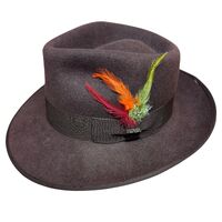 Scala Sturdy Wide Brim Western Hat Cowboy 100% Wool w Lining Brown Size M