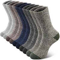 6 Pairs Heavy Duty Wool Blend Work Socks Extra Thick Cushion in Assorted Colours