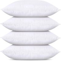 4x Premium 100% Cotton Pillow with Cover Filled Durable Soft Standard - 48x74cm